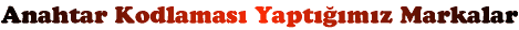 Anahtar Kodlamas� Yapt���m�z Markalar